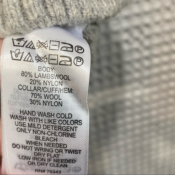 Telluride Clothing 80% Lambswool Henley Sweater Gray Soft; Men’s Size X-Large - Picture 10 of 10